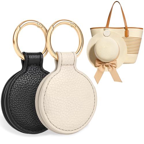 Niveaya Magnetic Hat Clip for Travel on Bag - 2 Pack Magnet Storage Hook Vacation Traveling Essentials Accessory Black & Beige