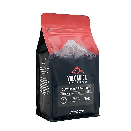 Guatemala Peaberry Coffee, Whole Bean, Antigua, Medium Roast, Single Origin, 16-ounce