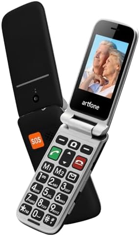 artfone CF241A Negro-gsm Teléfono móvil de Tapa para Mayores丨Boto...