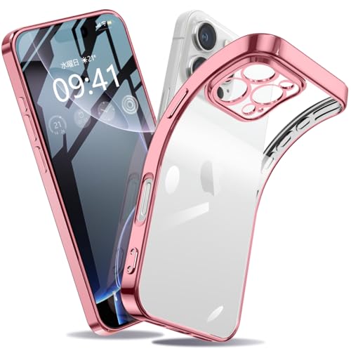 �l���������� for iPhone 16 Pro Max �P�[�X �N���A �ϏՌ� �ČRMIL�K�i ���� �؍� ���^ �y�� �X�}�z�P�[�X �A�C�t�H��16promax �p �J�o�[ ���C�����X�[�d�Ή� (�s���N�S�[���h)
