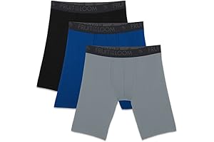 Fruit of the Loom Men's Breathable Boxer Briefs, Moisture Wicking Underwear 13765
