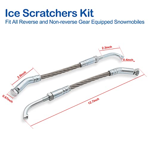 Greatus Ice Scratchers Kit Replacement For Dura Fit All Reverse And Non-Reverse Gear Equipped Snowmobiles For One-Bolt Mounting #TOP1