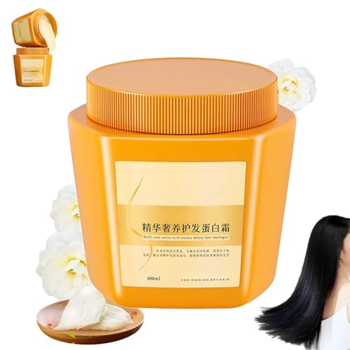 Crema nutritiva de proteínas capilares Amino AcidEssence Luxury, crema capilar Birds Nest, mascarilla capilar hidratante profunda, fragancia duradera para cabello dañado (1pcs)