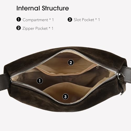 Bolso cruzado de cuero de gamuza premium para mujer miniatura 6