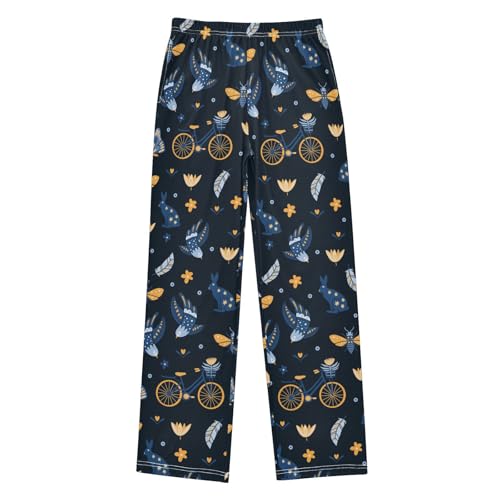 Bee Bunny Butterfly Boys Long Pants Soft Trousers Elastic Waist Kids Lounge Bottoms with Pockets S-XL