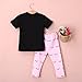 Little Girls Lip Print Top with Pink Leggings, Outfits Clothes Set