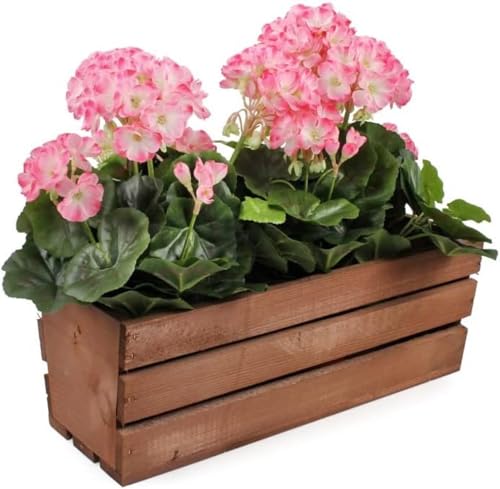 KOTARBAU® Jardinera de Madera, 400 x 180 x 150 mm, Color marrón, Jardinera Rectangular, Larga, Macetero para Plantas y Hierbas, Jardín, Terraza, Balcón, Rústica