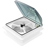 Kohree 14' RV Vent Fan 10 Speed Reversible Manual Lift: 12V Super Quiet RV Roof Vent Fan for Camper Trailer Bathroom, RV Exhaust Fan with 10 Blades (NO REMOTE)