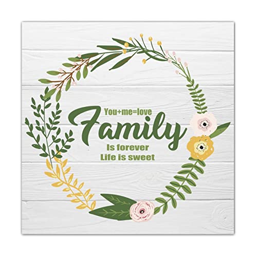 Panneau en bois Family Is Forever Love Is Sweet célébration des valeurs de la famille