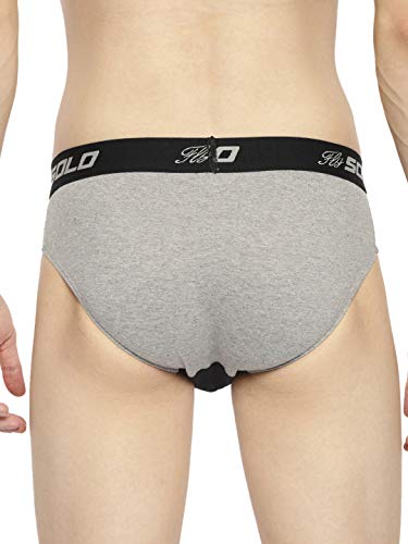 Image of SOLO Mens NEO-Tech Jersey Fabric - Ultra Soft Cotton Stretch Brief - Contrast Modern Contour Pouch - Rockstar Design (Pack of 5)