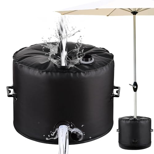 Lotvic Parasol Umbrella Base 40L Umbrella Base Weight Bag with 8cm Centre Hole & 2 Carrying Handles Round Water-filled Parasol Base Weight Bag for Patio Outdoor Garden Umbrella