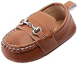 QIETION Baby Girls Boys Loafers, Cute Newborn Crib Shoes, PrewalkerPU Sneakers, Perfect for Baptism/