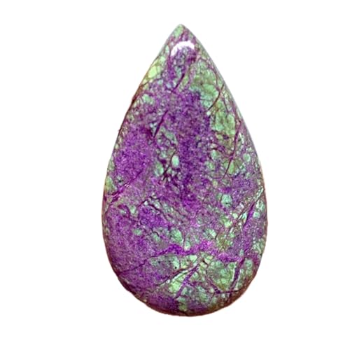 Stichtite naturelle cabochon poire 39X22X5mm gemme pour fabrication bijoux DIY
