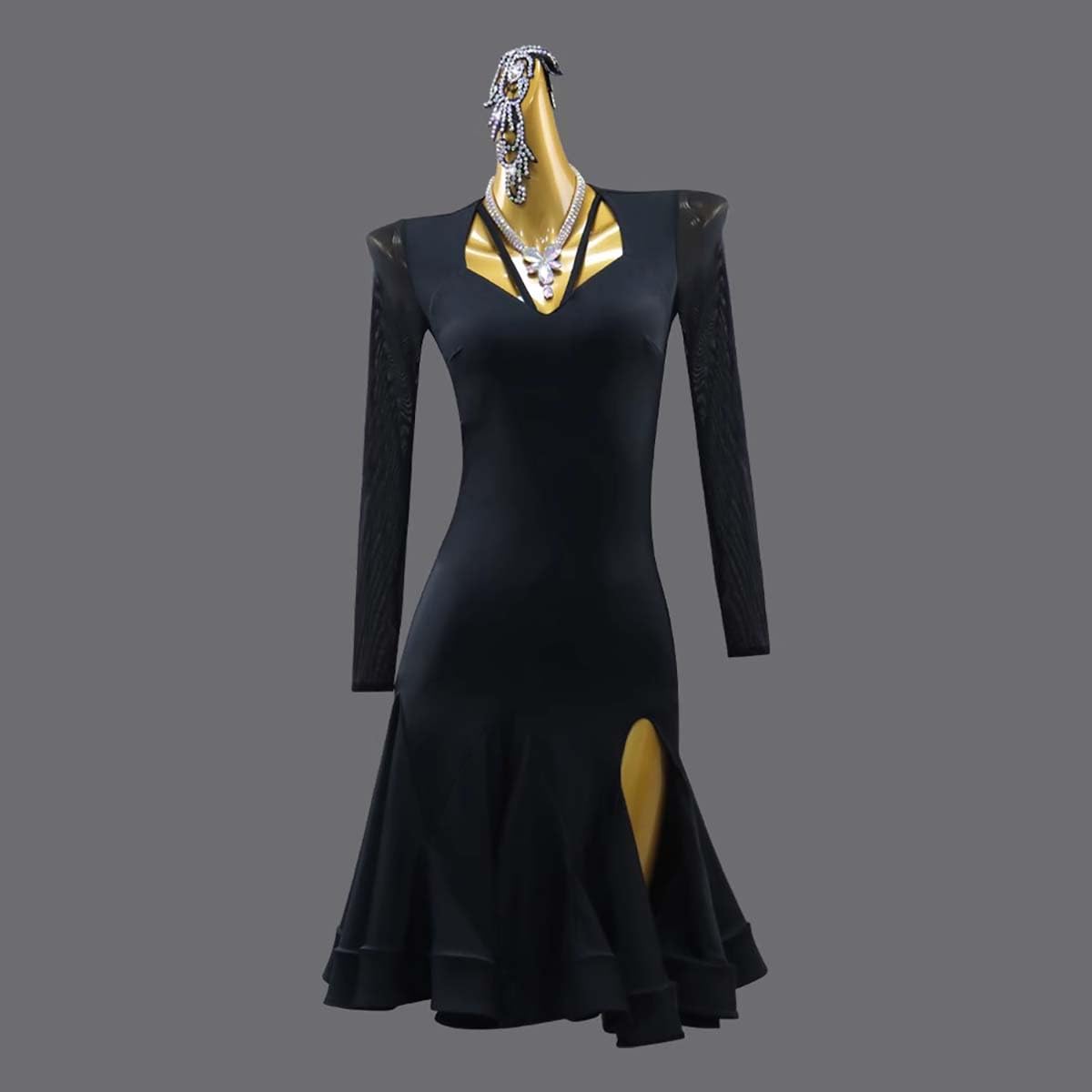 Latein Übungsrock Für Damen Elegantes Cha Cha Performance Kleid Ballett Ballsaal Tanzkleider Blaue Tango Wettkampf Tanzbekleidung Samba Kleidung