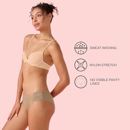 Image of Enamor Innovations Invisi, All Day Comfort, Low Waist Bikini Panty for Women - No Visible Panty Lines, Sweat Wicking, Free Cut, Regular Coverage - PB40