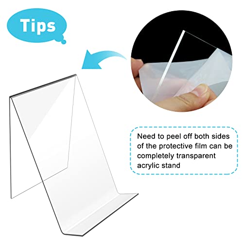 Fvqqio 12Pack Clear Acrylic Book Stand Display Holder Displaying Easel For Picture Albums, Books, Music Sheets, Notebooks, Artworks, Etc.… #TOP1