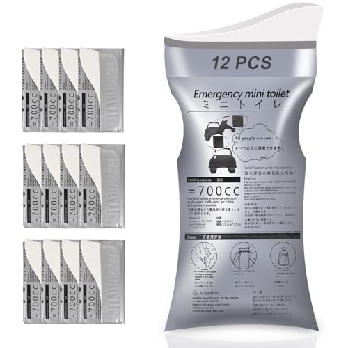 VEESON 12 Pack Disposable Urine Bag, Men's/Women's Urine Bag, 700ml Emergency Portable Urine and Vomit Bag for Travelling, Camping, Traffic Jams, Pregnant Women and Children (Adults/Elderly).
