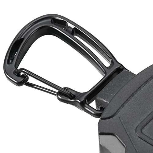 SHENGXIN 2 Pack Retractable Keychain Heavy Duty Carabiner Badge Holder, Tactical ID Badge Reel with 32” Steel Retractable Cord, 8.0 OZ - Thumbnail 5