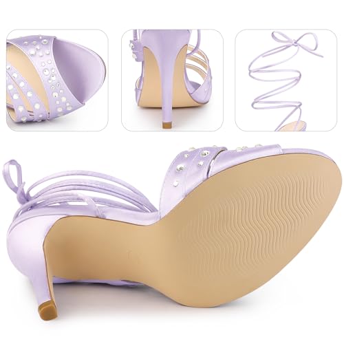 Perphy Rhinestone Satin Lace Up Stiletto Heel Sandal for Women3
