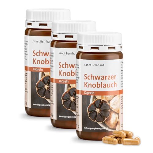 Ajo negro Cápsulas 500mg | 3x 120 Cápsulas de Ajo fermentado natural | Producto estandardizado | Un bote alcanza para 4 meses