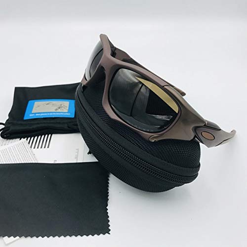 NSGJUYT Polarized UV400 Half Metal Cycling Glasses Men Women Running Riding Sunglasses Sport MTB Road Bike Eyewear Bicycle Goggles (Color : Hard Case Color 1)