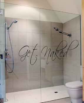 Vivegate Get Naked Sign U2013 18" X 25" Get Naked Sign For Bathroom Wall Decor Bath Word Art Decals Black Metal Letters