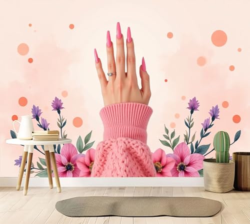 Wall Mural Removable Peel and Stick Wallpaper Soft Pink Elegant