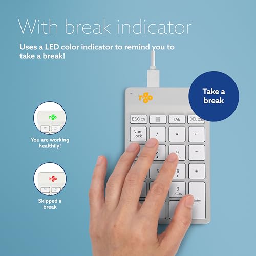 Teclado numérico R-Go Tools con cable blanco para introducir datos de forma cómoda 6