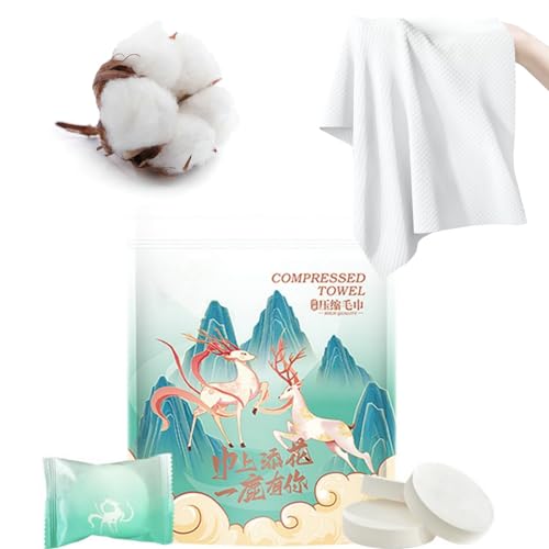 Disposable Compressed Towel Tablets 40PCS Portable Compressed Towels, Cotton Cleaning face Cloth Mini Sweat Wipe Hand Towel, Perfect for Travel, Family and Outdoor Activities, 30 * 24 cm
