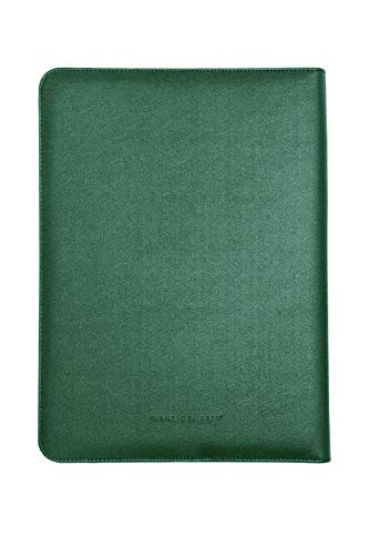 Carmel Concept Professional Padfolio In Vegan Pu Leather. A Slim Portfolio Folder With Zip, Includes A Bonus White Unruled Notepad (Green) #TOP4