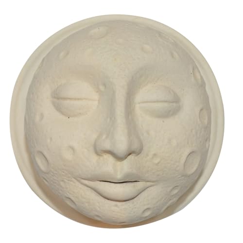 Image of CraftVatika Ceramic Moon Face Incense Holder with Plate, Home Decoration Items for Living Room, Meditation Yoga Spiritual Aromatherapy Home Decor, Resin Incense Burner, Decorative Showpiece