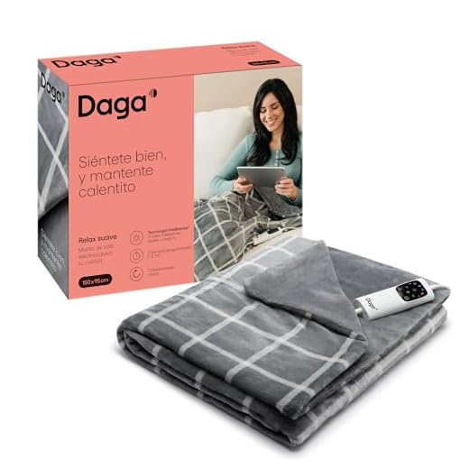 Daga Relax Suave, Manta térmica eléctrica de Sofá, Tecnología Intellisense, Tejido terciopelo, Multi Temporizador, 6 Niveles de Temperatura, 150x95 cm