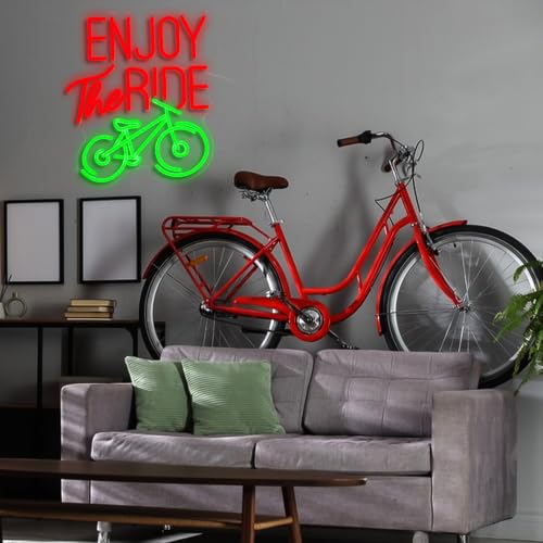 Image of Enjoy The Ride Neon Sign, Gym Sign Fitness Neon Light, Usb Powered