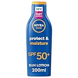 NIVEA SUN Protect & Moisture Sun Lotion SPF 50+ (200 ml), Suncream with Vitamin...