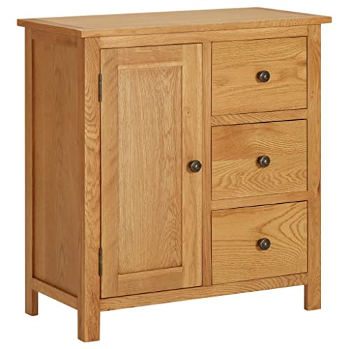 CKioict Armario de cocina multiusos para salón, 70 x 35 x 75 cm, madera maciza de roble para salón y dormitorio