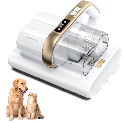 Image of HEAPETS Mattress Vacuum Cleaner, 16Kpa Bed Vacuum with 275nm UV-C Light & 149℉ Heat & Ultrasonic, Dual High-Speed Roller Brushes & H13 HEPA Filter for Pet Hair, Bed, Sofa, Couch, Corded White