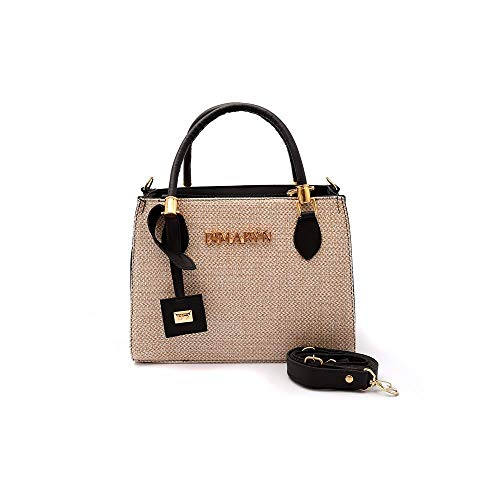 KIT Bolsa Lorena Feminina Juta e Carteira Cor:Preto;Tamanho:único