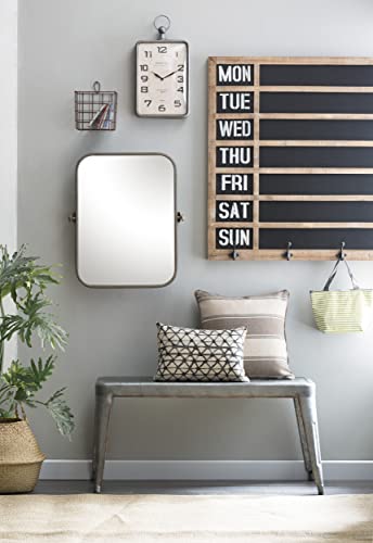 Creative Co-Op Metal Rectangle Hanging Clock With Handle Decoration On Top #TOP2