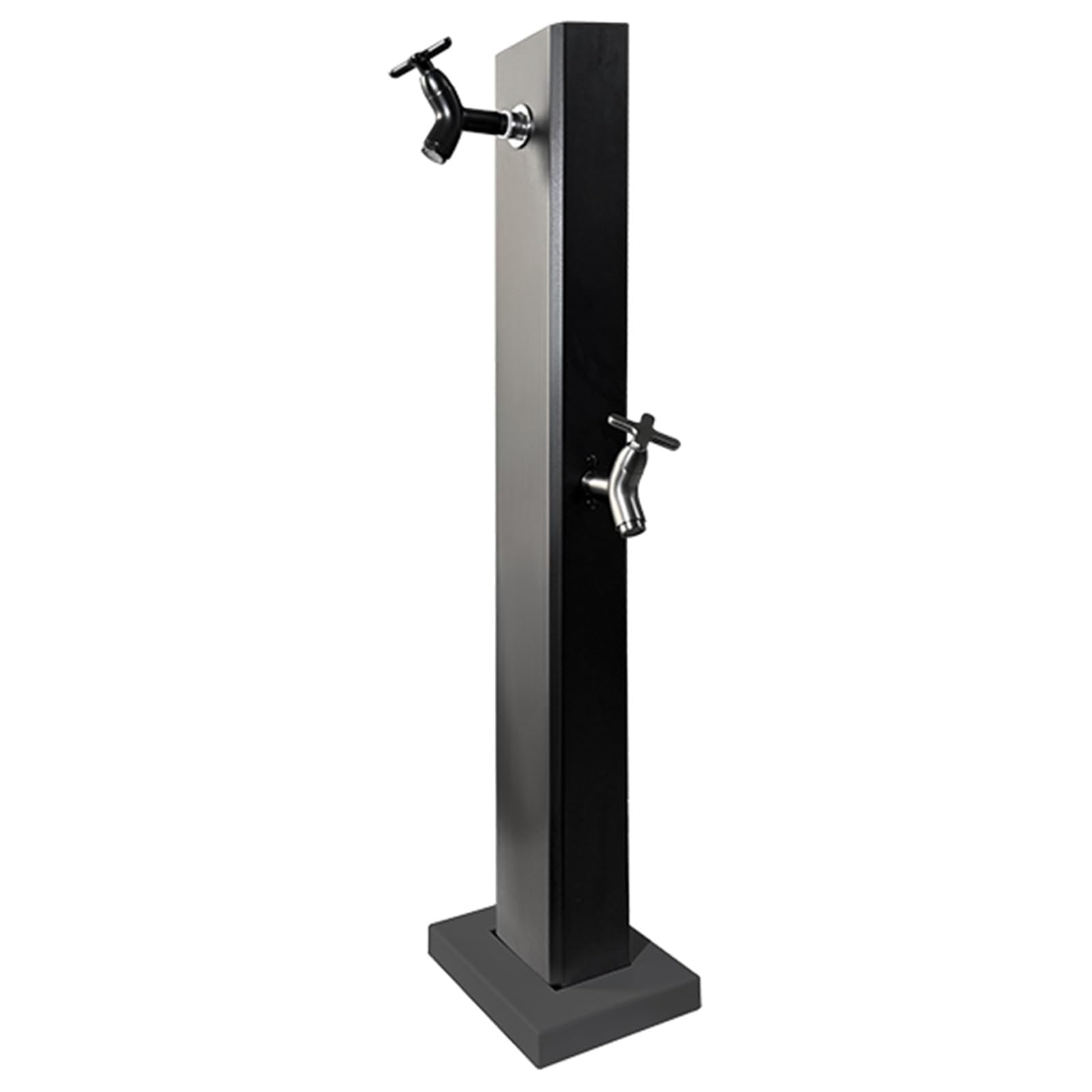 Wasserzapfsäule Garten aus Edelstahl 304, 360° Drehbarer Außenwasserhahn, Winterfestes Design mit Klappbarem Haken(Black)