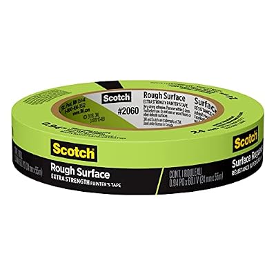 Scotch Rough Surface Extra Strength Painter's Tape, 0.94 in x 60.1 yd, Tape Protects Surfaces and Removes Easily, Rough Surface Painting Tape for Indoor and Outdoor Use, 1 Roll (2060-24AP)