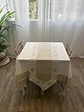 Chemin de table 45*150cm brodée de couleur blanc.