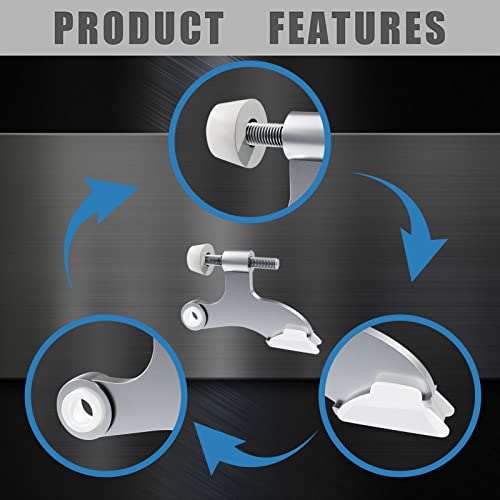 4 Pack Hinge Pin Door Stopper Satin Nickel, Adjustable Heavy Duty Hinge Pin Door Stop With White Rubber Bumper Tips, Reduce Potential Damage Prevent Striking Wall Dents In Door Trim, Easy Installation #TOP3