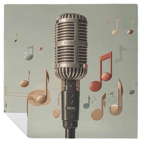 Servilletas de Tela con Microfono y Nota Musical Paquete 6 miniatura 6
