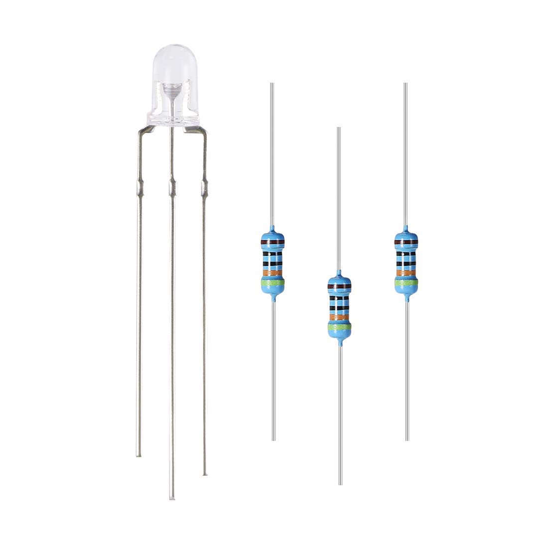 Amazon.co.jp: XYWHPGV 5mm LEDダイオードおよび抵抗器キット、2色（赤