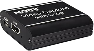 Moniss Placa de captura de vídeo HD com saída de loop HD Placa de captura USB 3.0 Live Streaming Video Converter 4K Entrada 1080P 60fps Saída Preto
