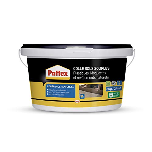 PATTEX Colle sols plastiques, moquettes et revêtements naturels - Seau 6 kg