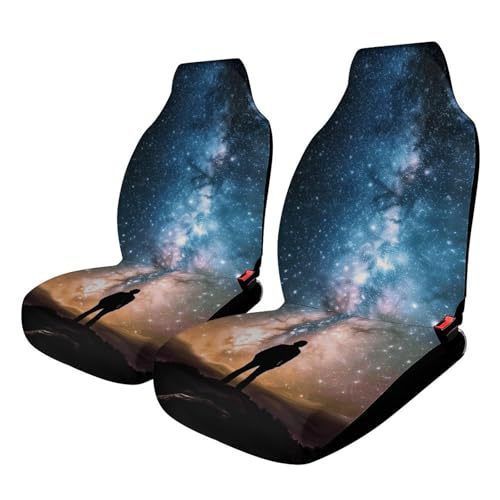 Housse de siège de voiture universelle confortable au motif homme et ciel de nuit artistique