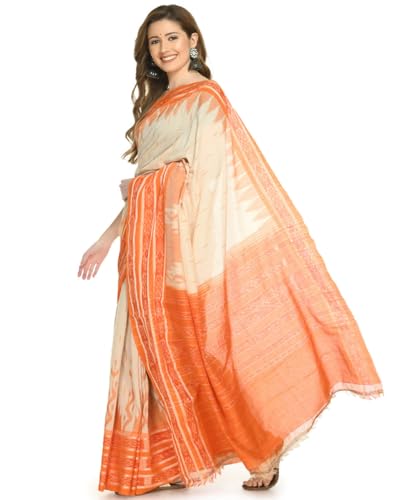 Image of Nuapatna Cotton Saree of Odisha Ikkat Orissa Traditional Handloom Sari | Bomkai | Pata | Nuapatana | sambalpuri saree | khandua patta sare | without Blouse S6