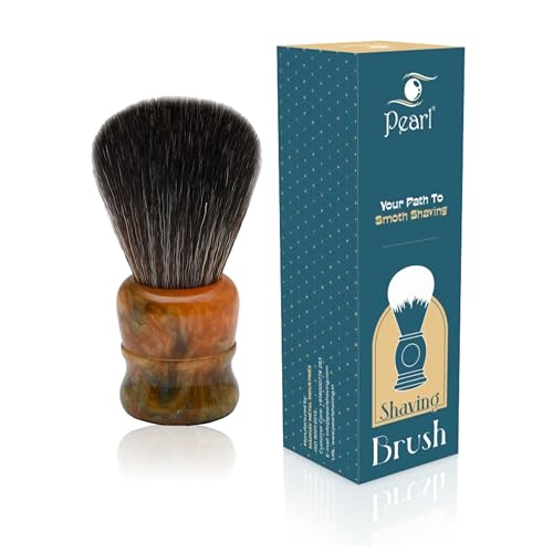 パールシェービング プレミアム ウルトラソフト 合成毛 シェービングブラシ 男性用 (SBB-97 (マーブルオレンジ))のサムネイル
