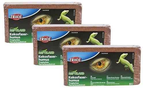 TRIXIE 76153 Kokosfaserhumus, Substrat, gepresst, ergibt 9 l (3er Pack)